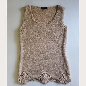 Designer Butterscotch Open Weave Tank Sweater